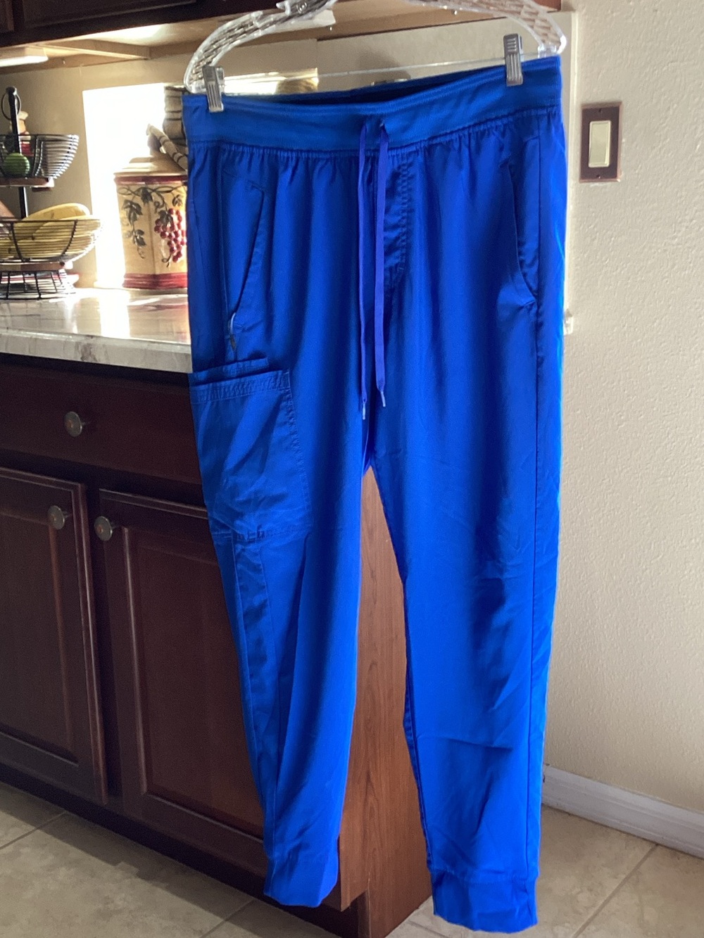 Cherokee Men's Electric Blue Drawstring Scrubs Size L Short